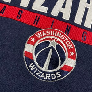 adidas NBA ワシントン・ウィザーズ 2XL ビッグシルエット 刺繍 ロゴ パーカー プルオーバー スウェット フーディー アディダス バスケットボール Washington Wizards us古着