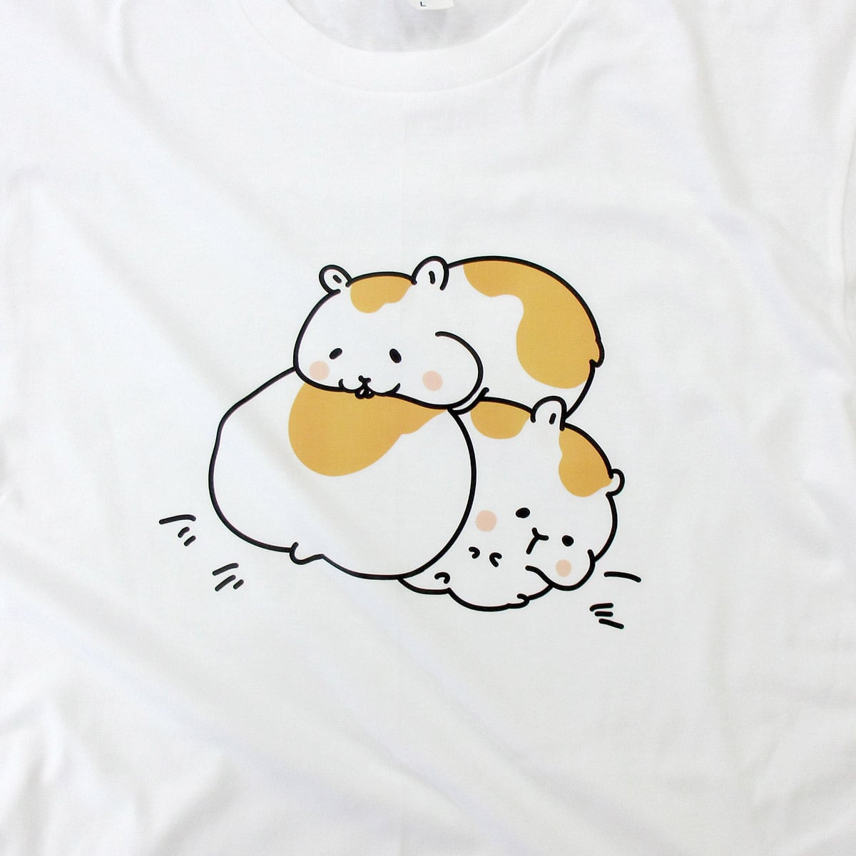 ハムスター じゃれあう3匹 Tシャツ am91 かわいい ハム イラスト アニマルtシャツ