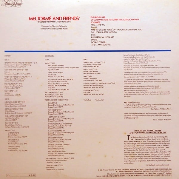Mel Torme / Mel Torme And Friends [W2X 37484] - 画像2