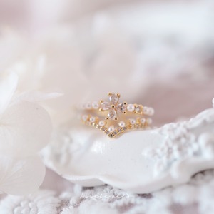 pearl flower ring b0976