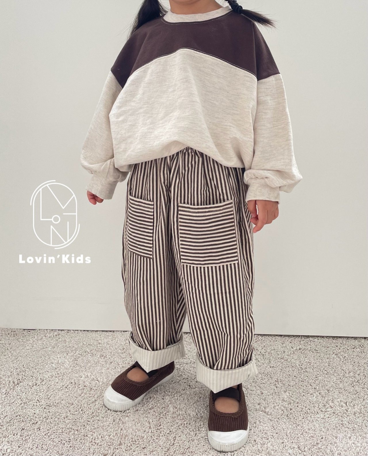 【Lovin'】ホットチョコスウェット 80〜130cm ベージュ/オートミール 241026 - 14