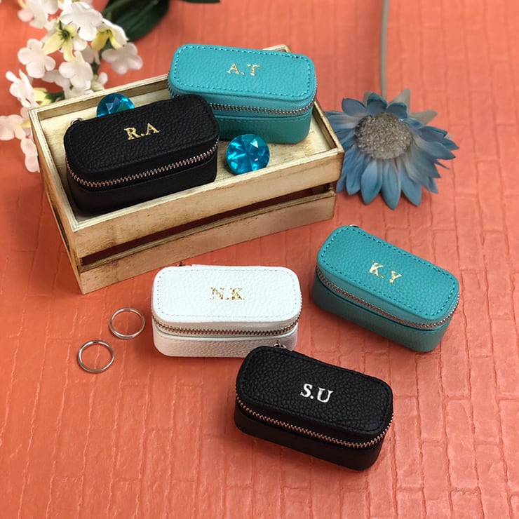 箔押し可能】 アクセサリーケース ジュエリーケース 本革 携帯用