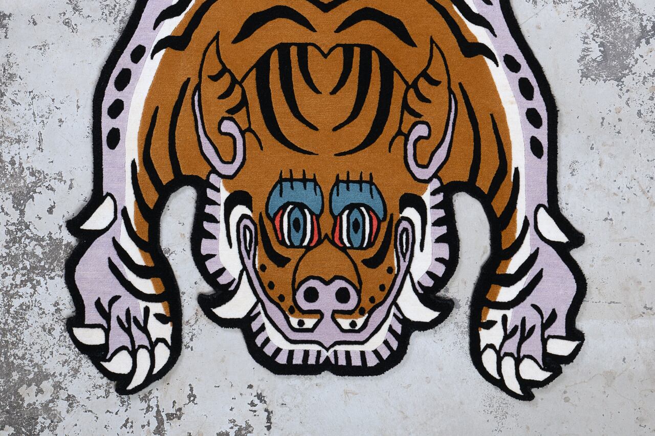 Tibetan Tiger Rug 《Lサイズ•ウール・オリジナル2・マスタード