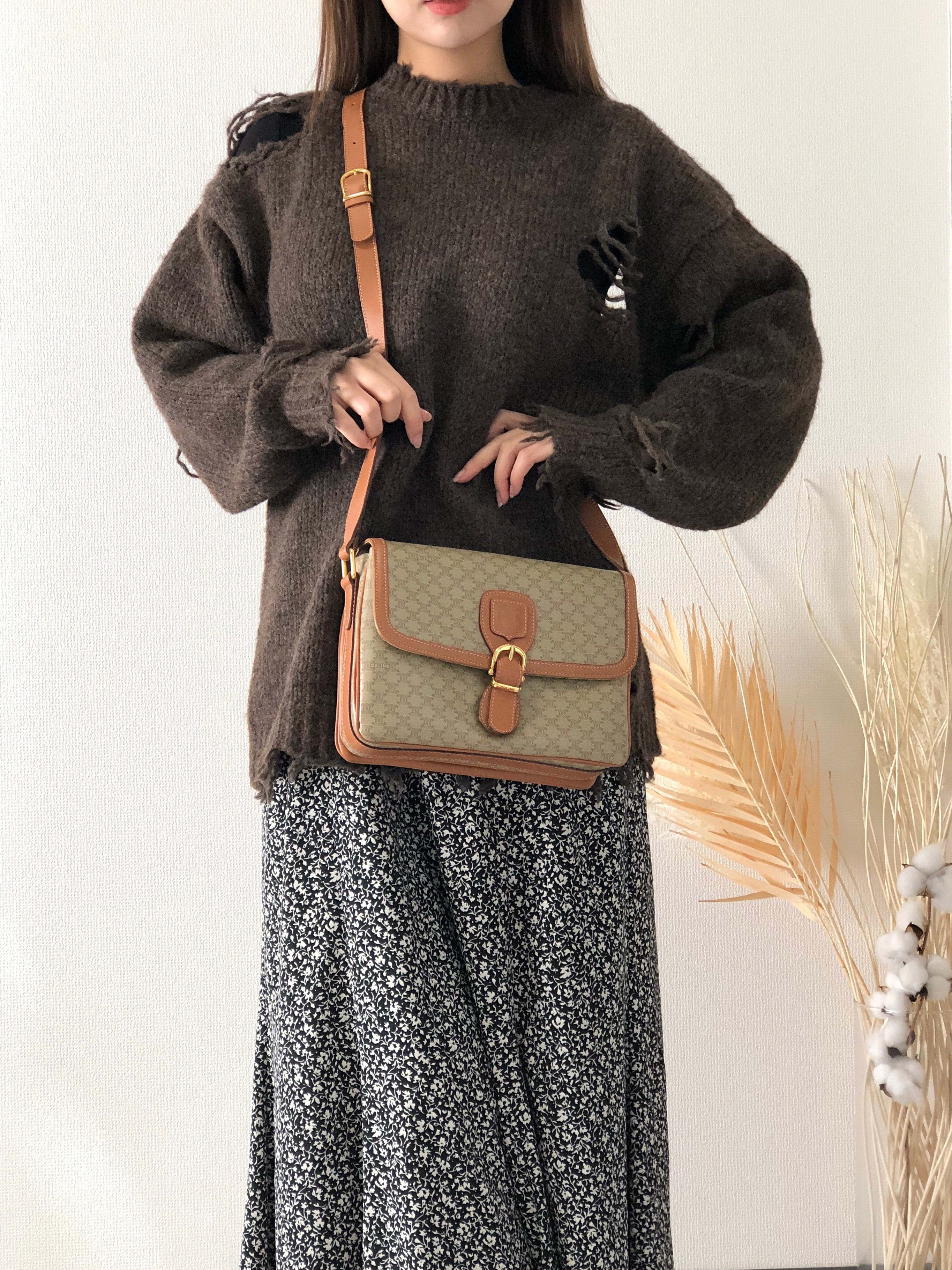 日本直送 名牌中古包 】CELINE セリーヌ マカダム ブラゾン型押し 