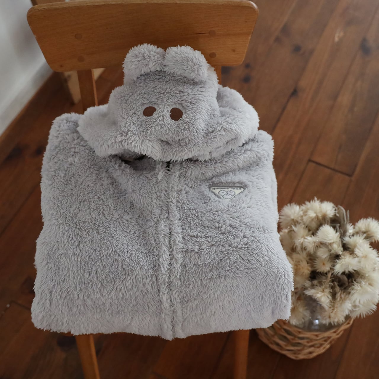 なでウサのもこもこパーカ/グレー（MK-567） | もくもくちゃん公式