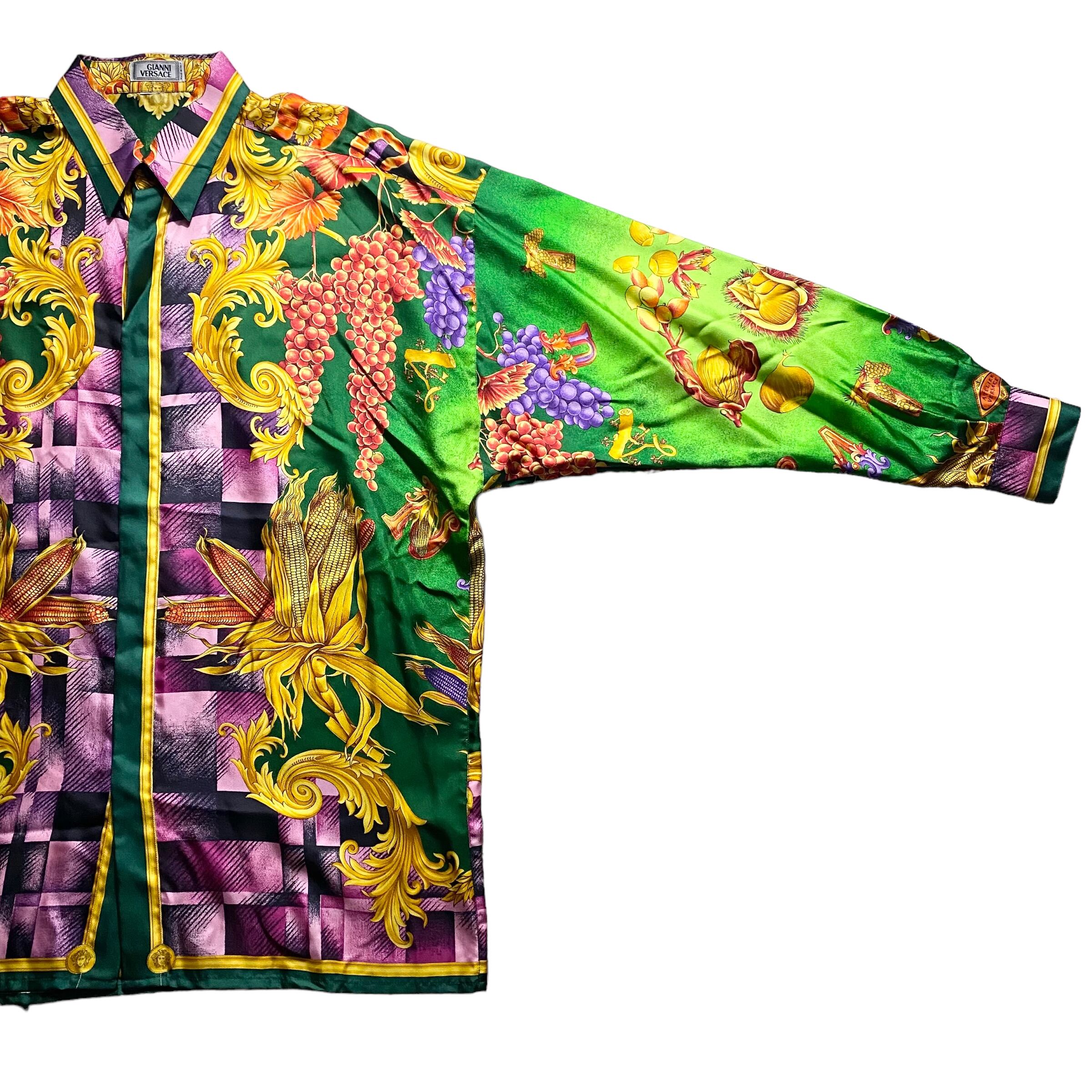 vintage GIANNI VERSACE silk shirt “AUTUMN NATURE” | NOIR ONLINE