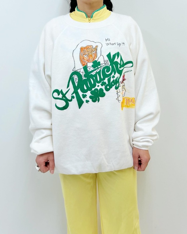 80s flocky print sweat "custom paint"