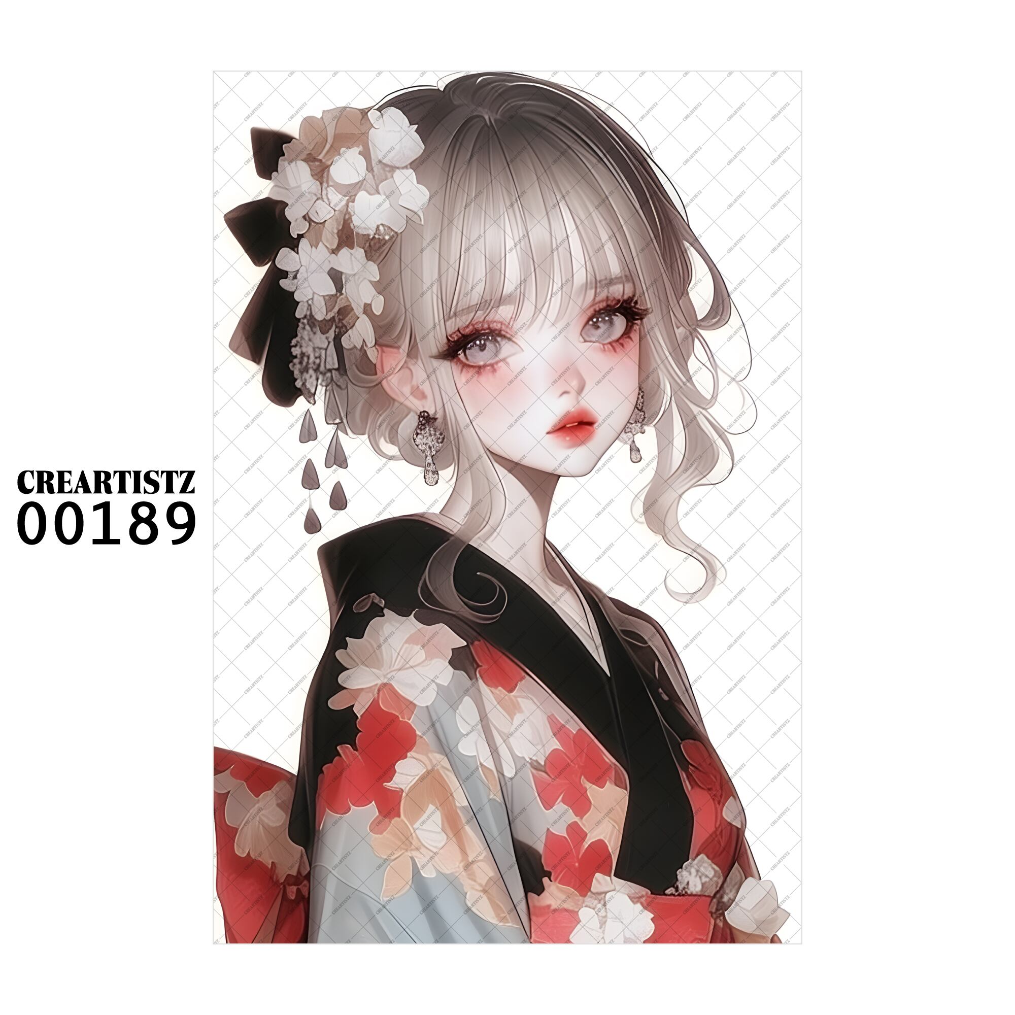 00189 ガール キュート オリジナル ペーパー/ステッカー 4枚セット CREARTISTZ