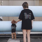 飼い主さんとお揃いTシャツ(蝶々)