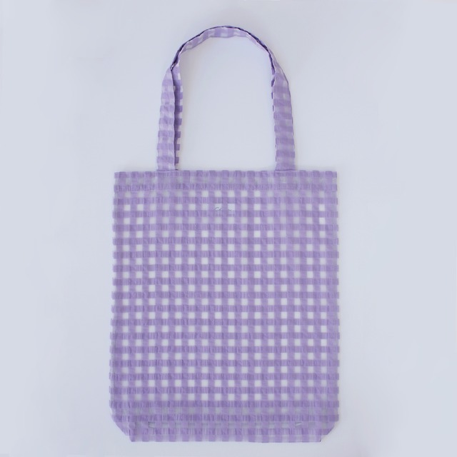 Gingham check tote bag