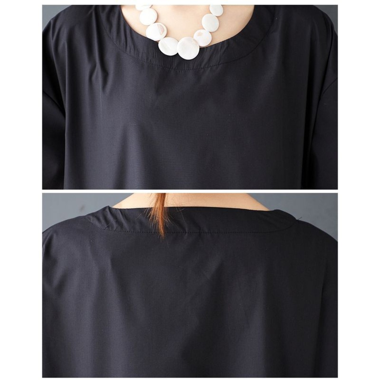 ドレープデザイン ブラック ワンピース  30098