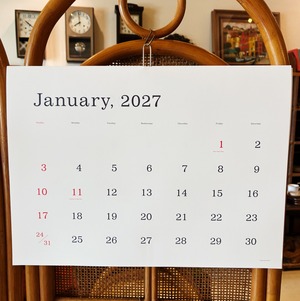 葛西薫カレンダー　2027（罫線なし）