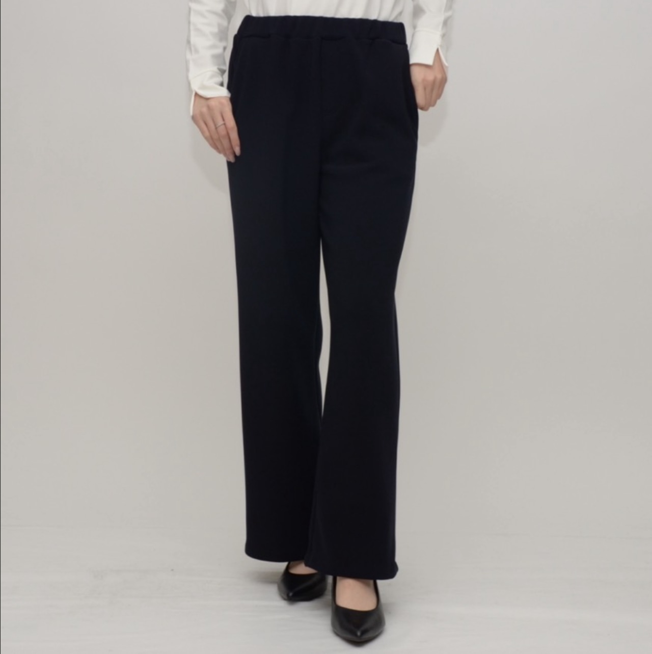 praia 美脚裏起毛セミワイドパンツ　25129