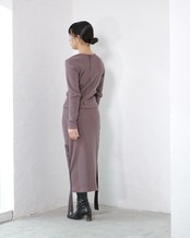kotoha yokozawa - Click Dot Cardigan ：Cacao｜クリックドット／製品染めリブ＋ヘビー綿テープ