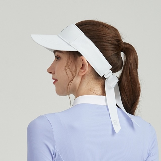 サンバイザー　バックリボン　シンプル