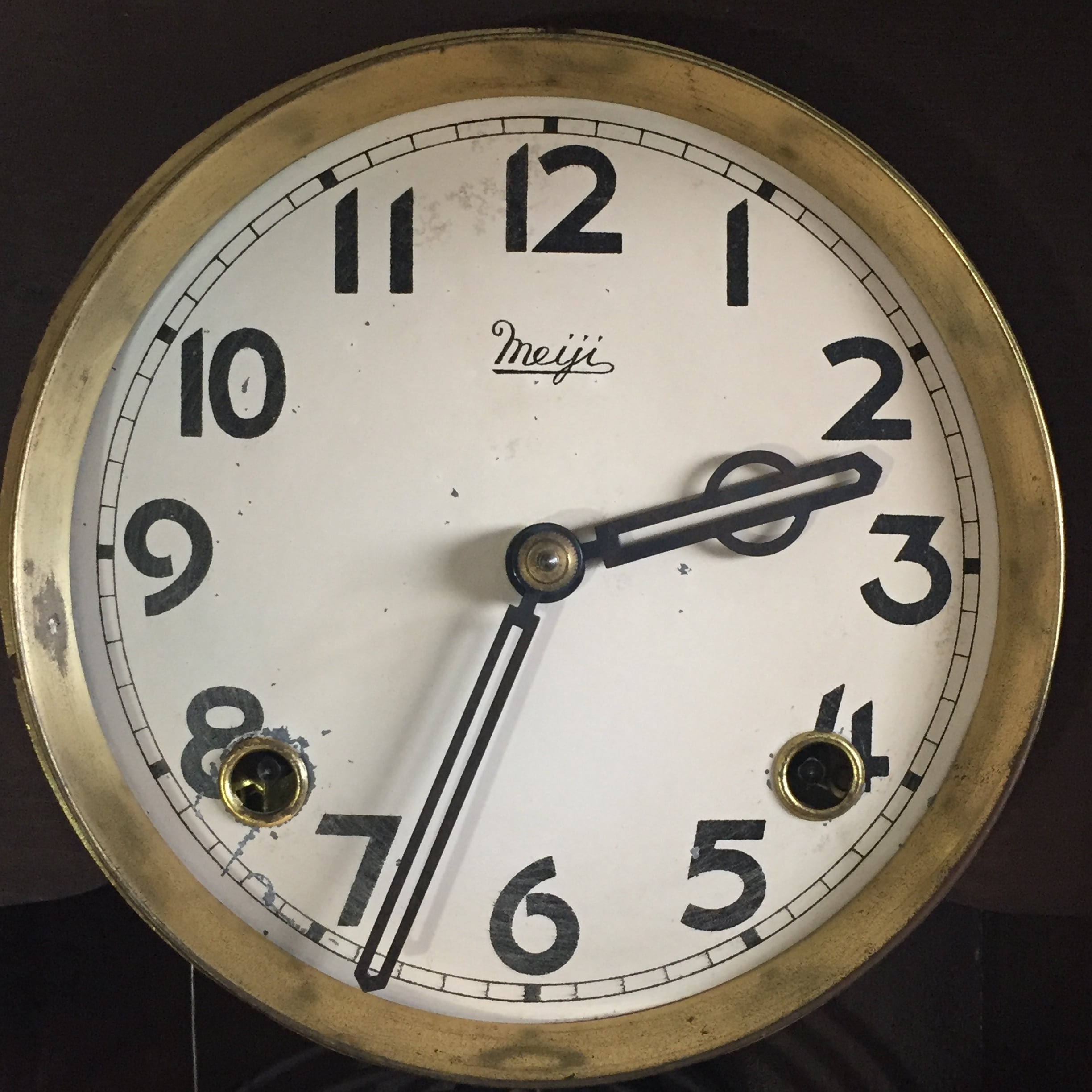 昭和10年頃 明治時計製造 ゼンマイ式 宮型掛け時計 オーバーホール済