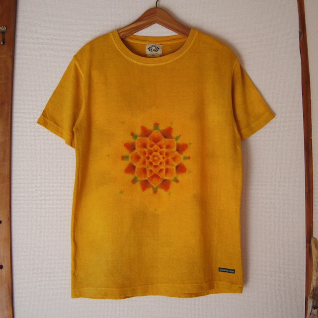 “曼荼羅染め”  TIE DYE HEMP COTTON  T-SHIRT  M 【A HOPE HEMP】