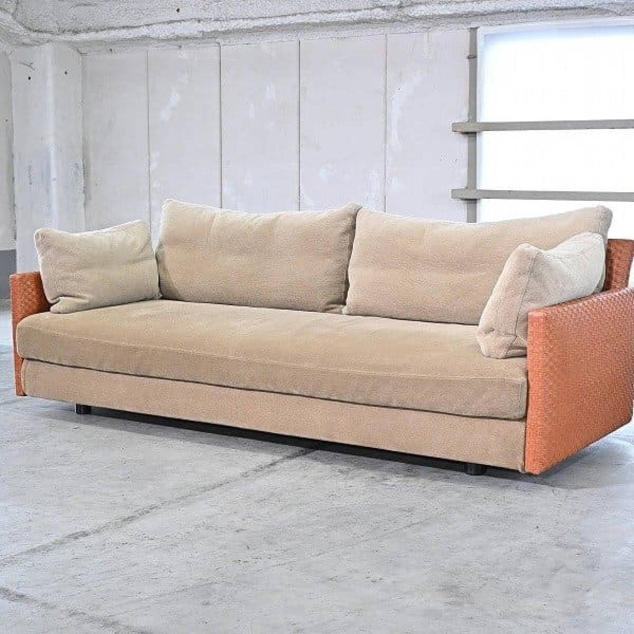 arflex 80万「CASCATA/カスカータ」2人掛けソファ 2P アーム ワイド レザー編み ビンテージ アルフレックス モダン アジアン【中古家具/中古インテリア/USED家具ユーズド家具/リサイクル】