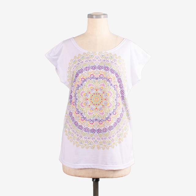 NEWヨガプリントTシャツ フラワーマンダラ　NEW Yoga print T-shirt Flower Mandala