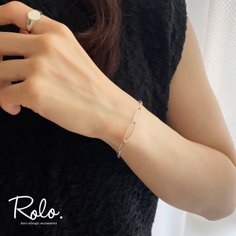 オーバルクリップチェーンブレスレット シルバー925 | Roloshop BASE店