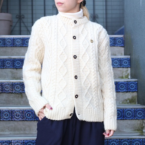 EU VINTAGE WOOD BUTTON TYROLEAN KNIT CARDIGAN/ヨーロッパ古着ウッドボタンチロリアンニットカーディガン