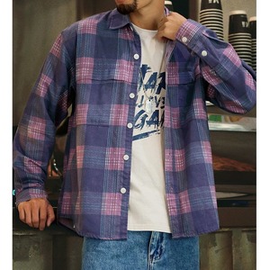 plaid retro shirt A1417