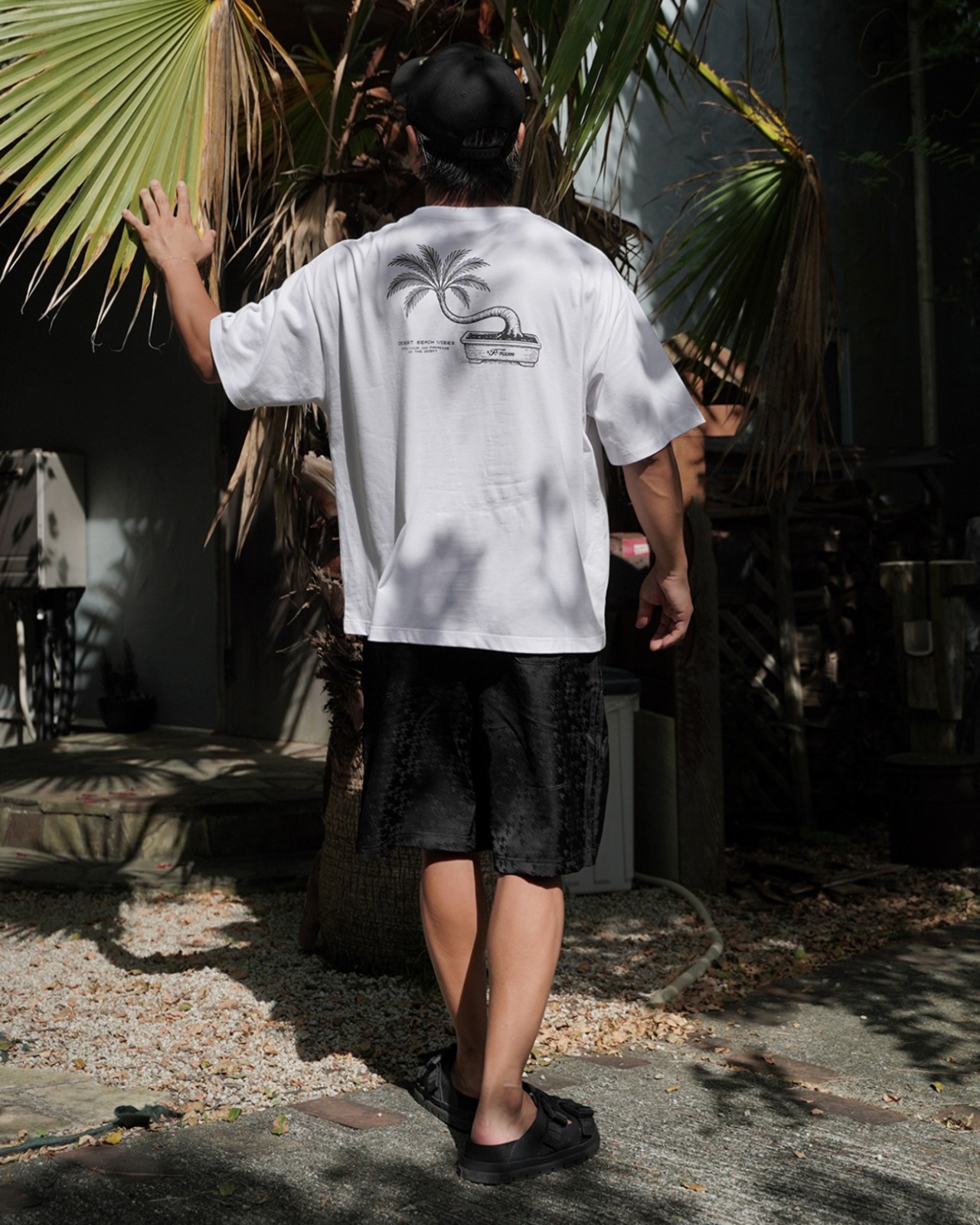 【#Re:room】BEACH VIBES BONSAI PRINT T-SHIRTS［REC856］