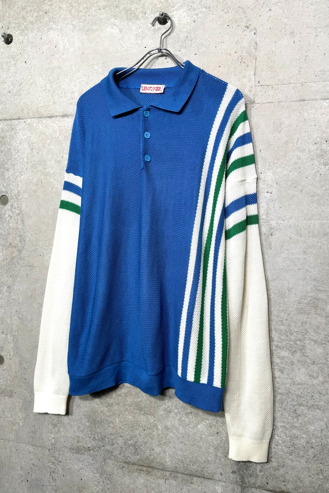 "FRANCE" switching knit polo shirt
