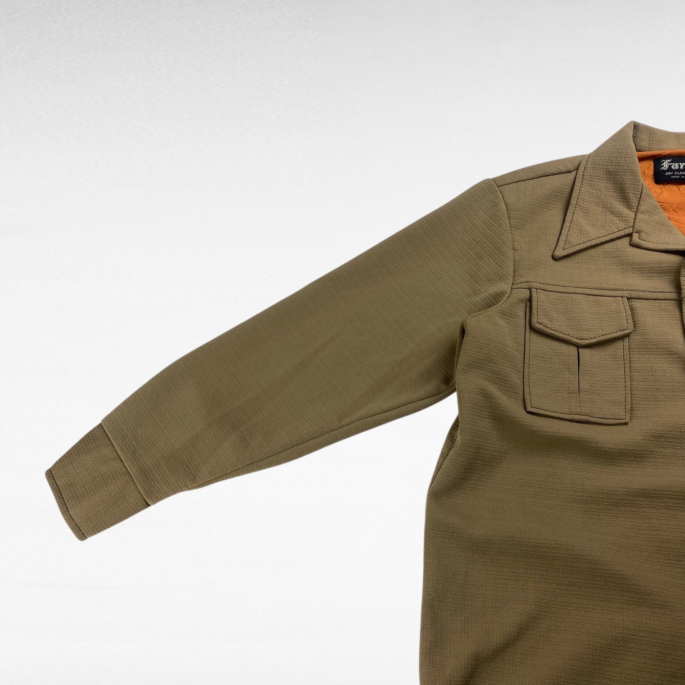 70's】【USA製】 Farah 開襟シャツジャケット ポリジャケット L相当