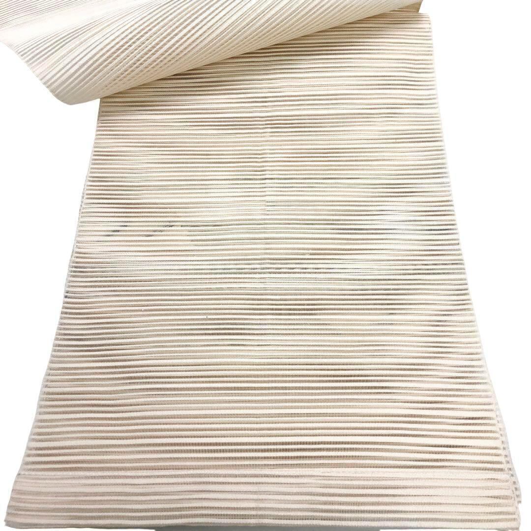 夏帯 名古屋帯 絽 横段抽象模様 松 乳白色 O-2868 | リユース着物わびさび 