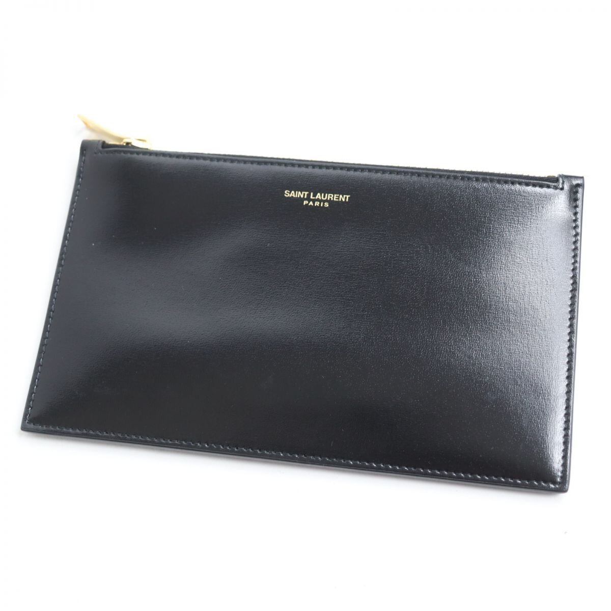 YSL サンローラン ジップクラッチポーチ MONOGRAMME 新品] サンローラン ジップクラッチポーチ