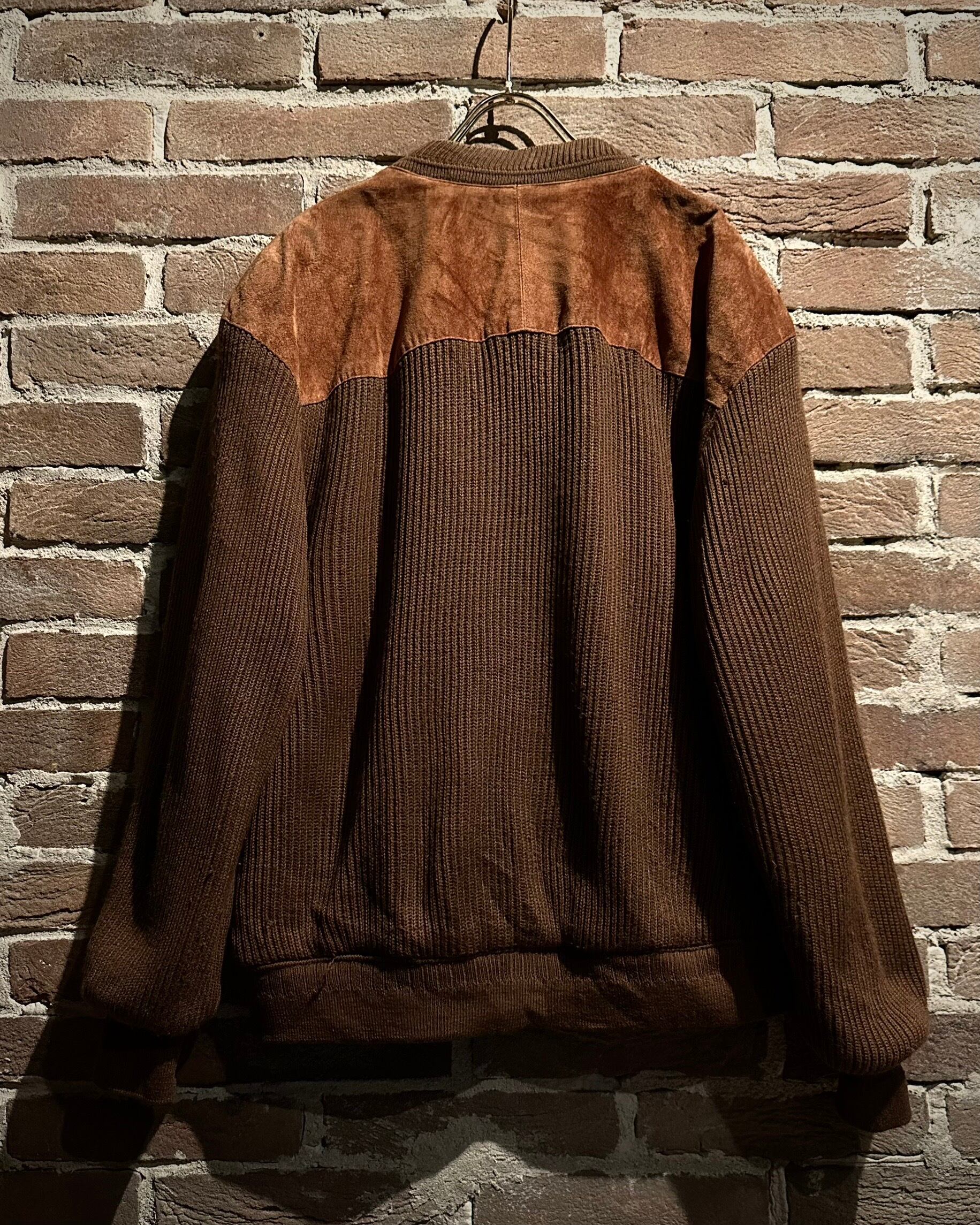 Caka act3】Suede Leather Switching Vintage Cardigan Jacket | Caka