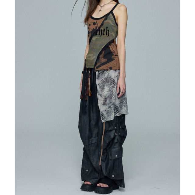 Camouflage Camisole & Layered Skirt E7124