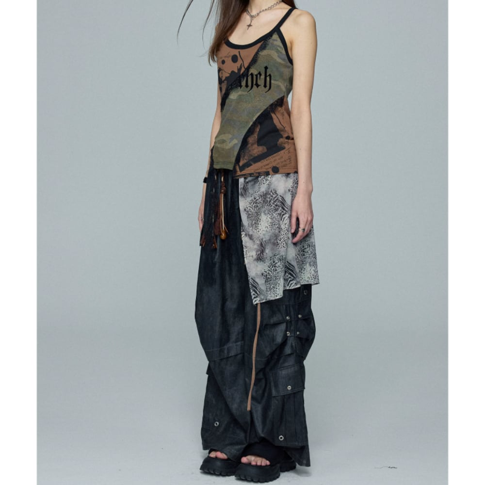 Camouflage Camisole & Layered Skirt E7124