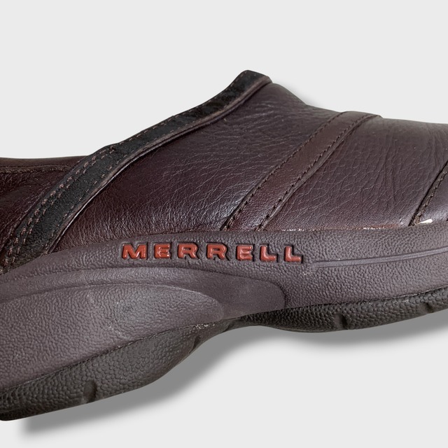 MERRELL ブラウンレザースリッポン　コンフォートシューズ