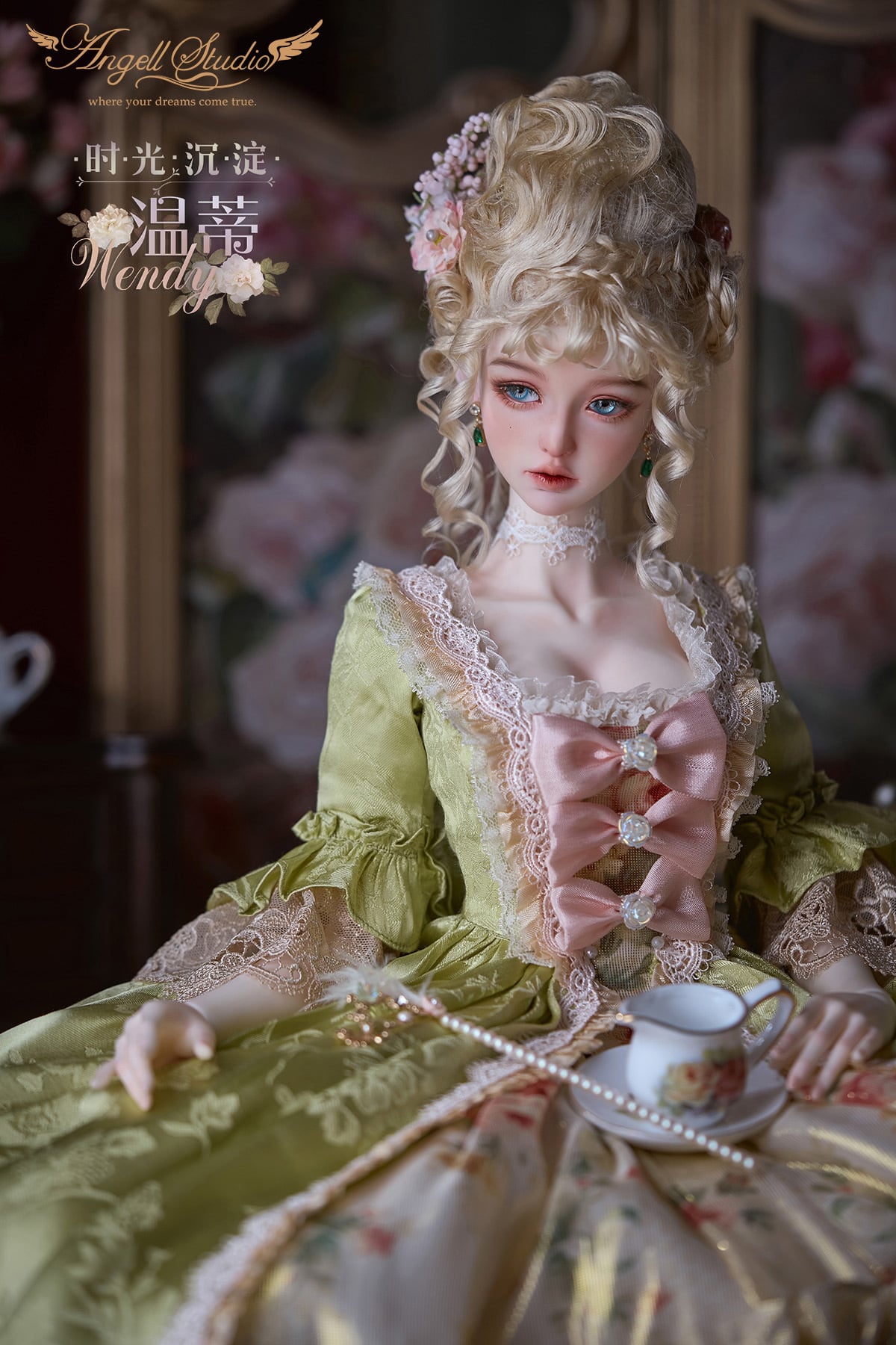 未使用ElegantCollectionアンティークなライトスタンド貴婦人の散歩 未