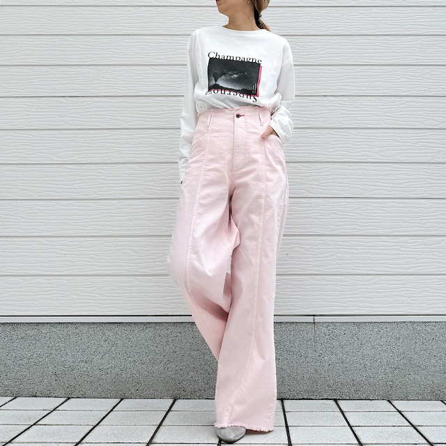 カラーデニムワイドパンツ