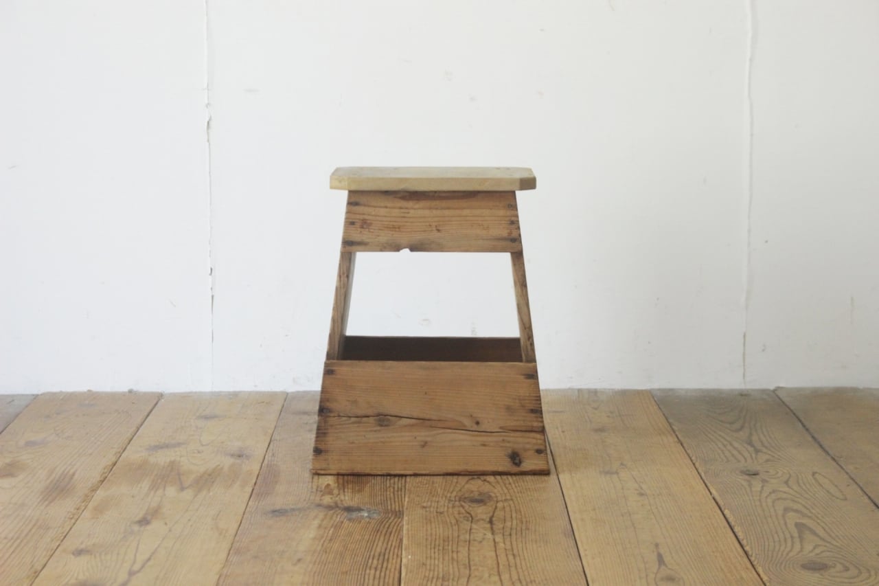 レトロ 踏み台 ステップ 無垢材 古道具 花台 飾り台 展示台