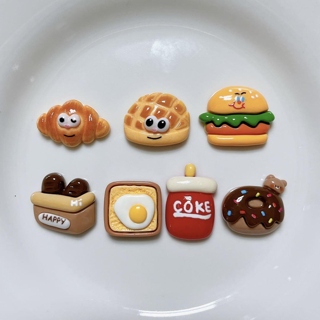 2個セット】デコパーツ ハンドメイド資材 ハンバーガー ドーナツ パン