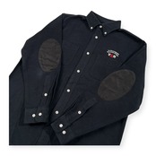 VAN JAC ヴァンヂャケット ワンポイント刺繍 エルボーパッチ BD 長袖シャツ サイズ L /ネイビー