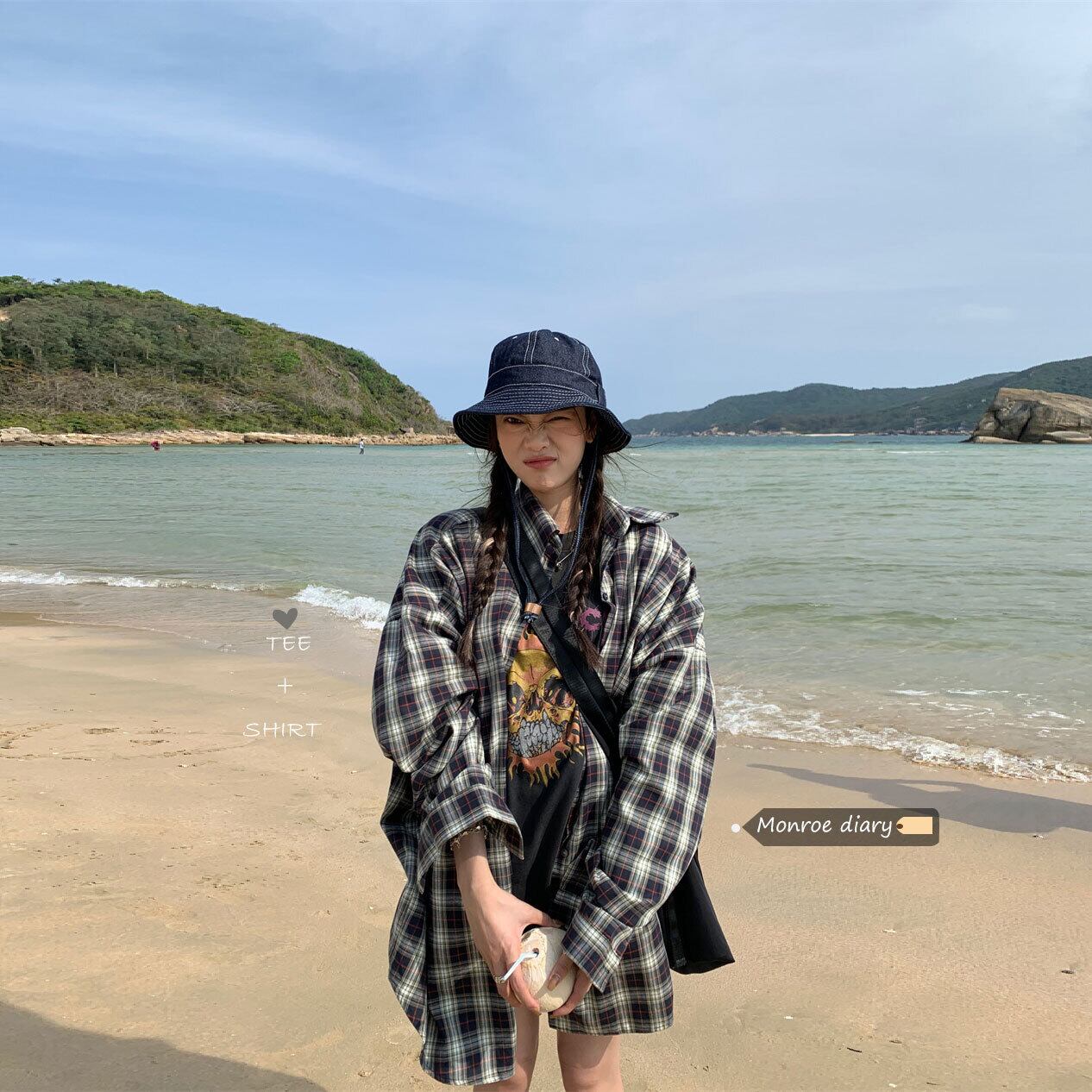 格子柄シャツ 薄手ジャケット サマートップス ロング 夏物 モンロー98038699799