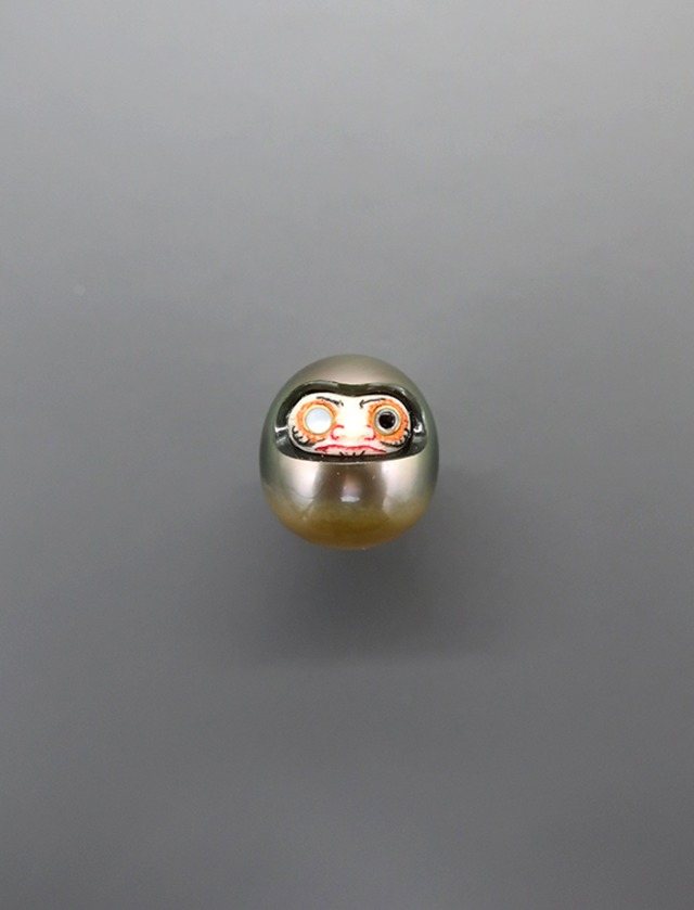 [daruma] brooch　gold black×yellow #daB-004
