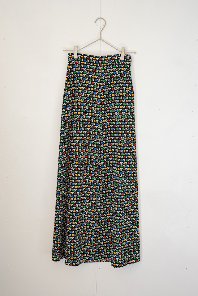 1980s flower pattern long skirt
