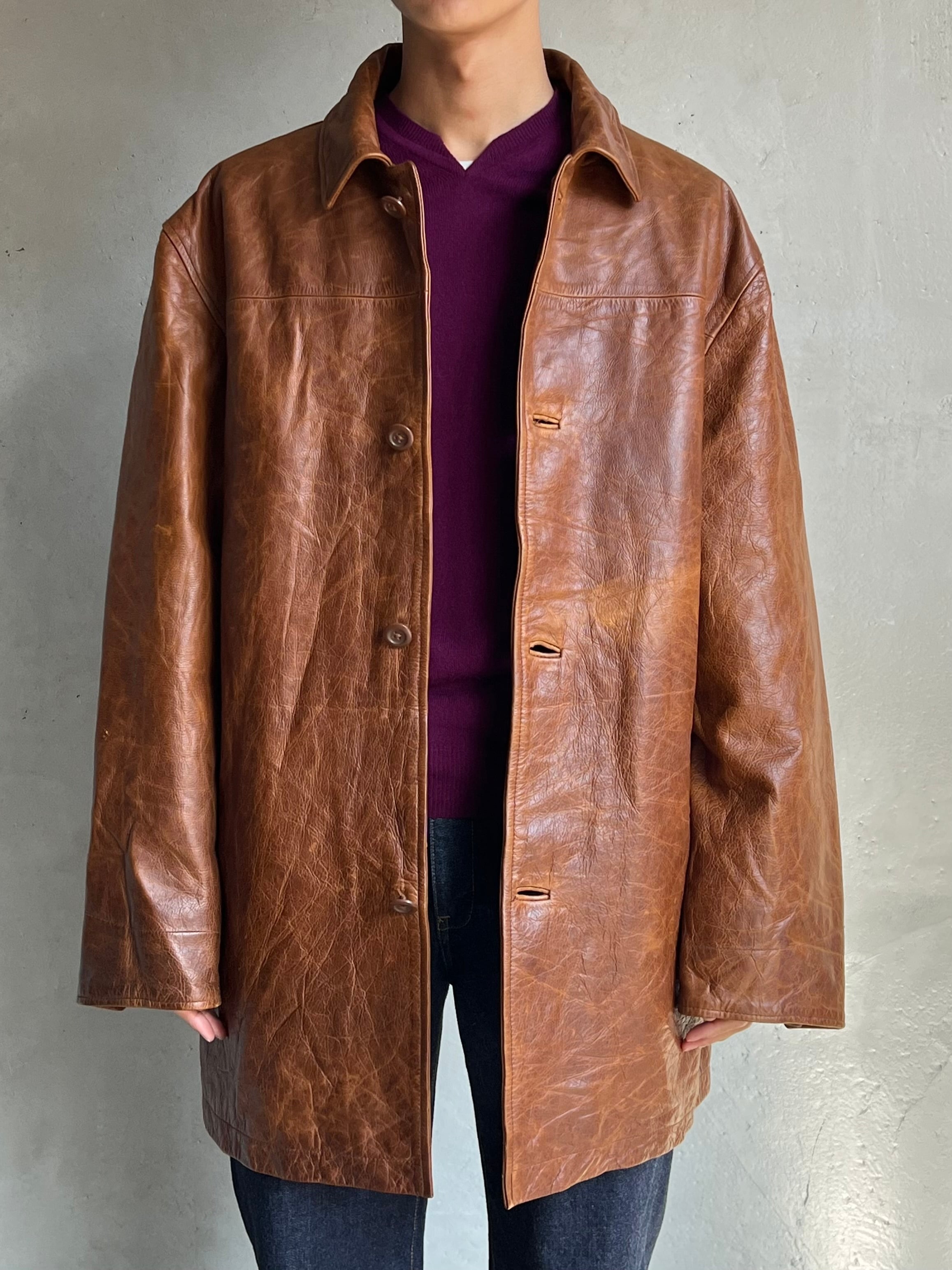 OLD GAP レザージャケット キルティングライナー Mサイズ ブラウン old GAP” キルティングライナーレザージャケット | TUNAGI JAPAN