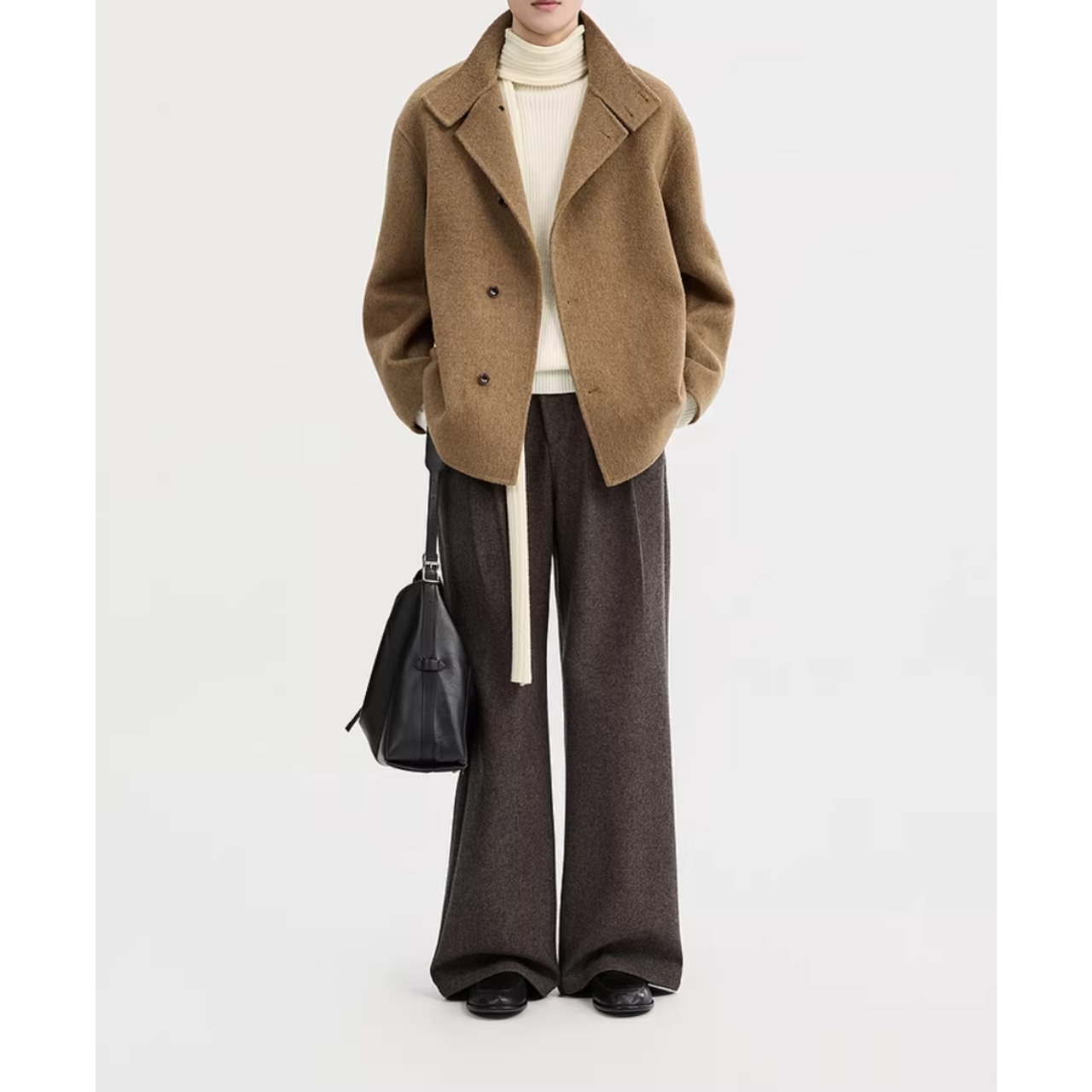 ボタンフロント ヒップ丈ジャケット af0438