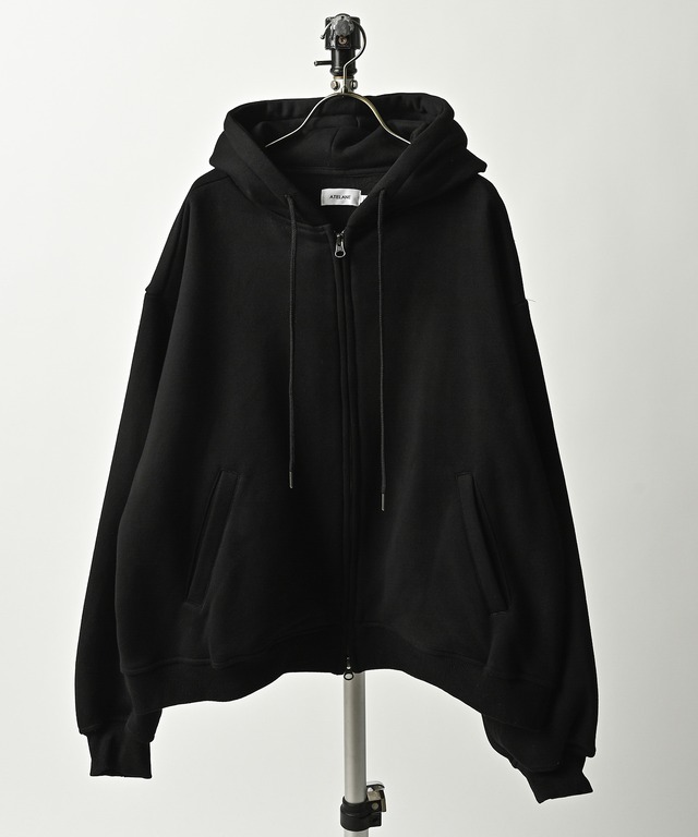 ATELANE Fleece-lined zip hoodie/short length (M/GRY) 25A-24090