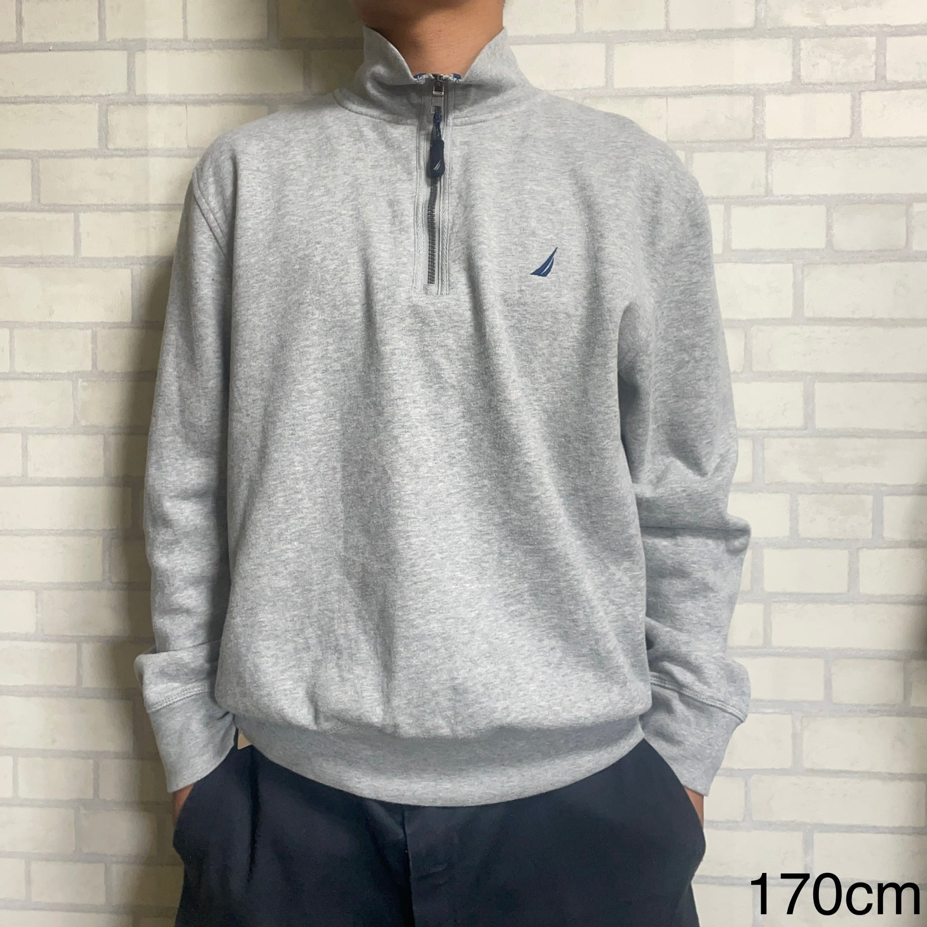NAUTICA ハーフジップスウェット L 刺繍 | 古着屋OLDGREEN