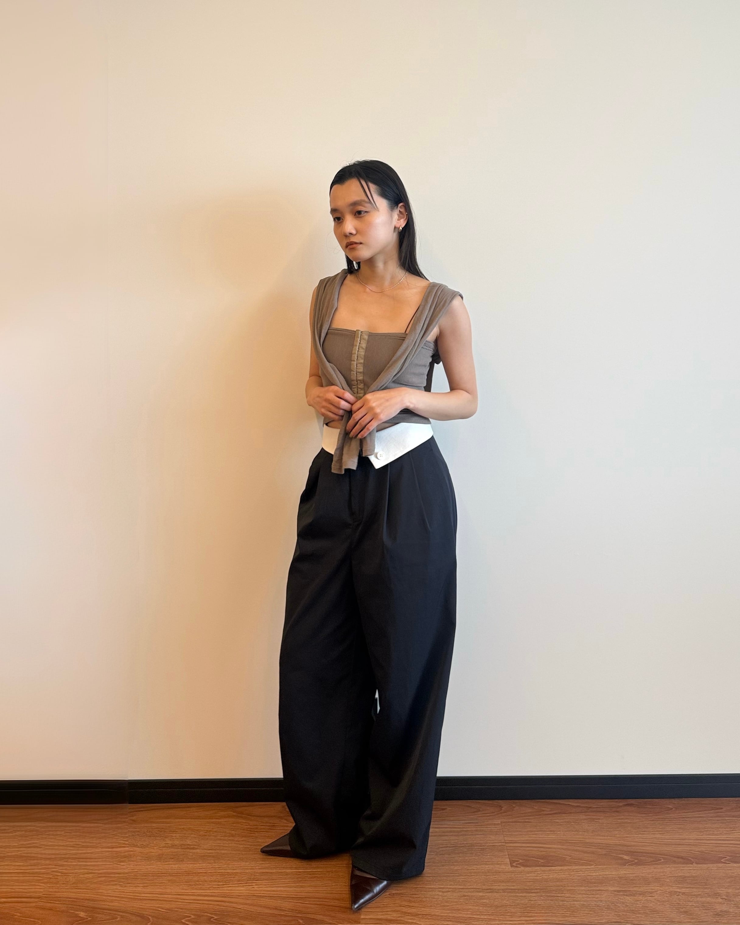 bustier set tops 【beige】 | quūi