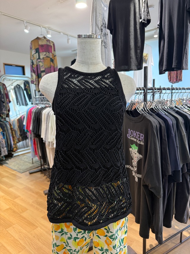 90s Australia Openwork Knit Tank Top