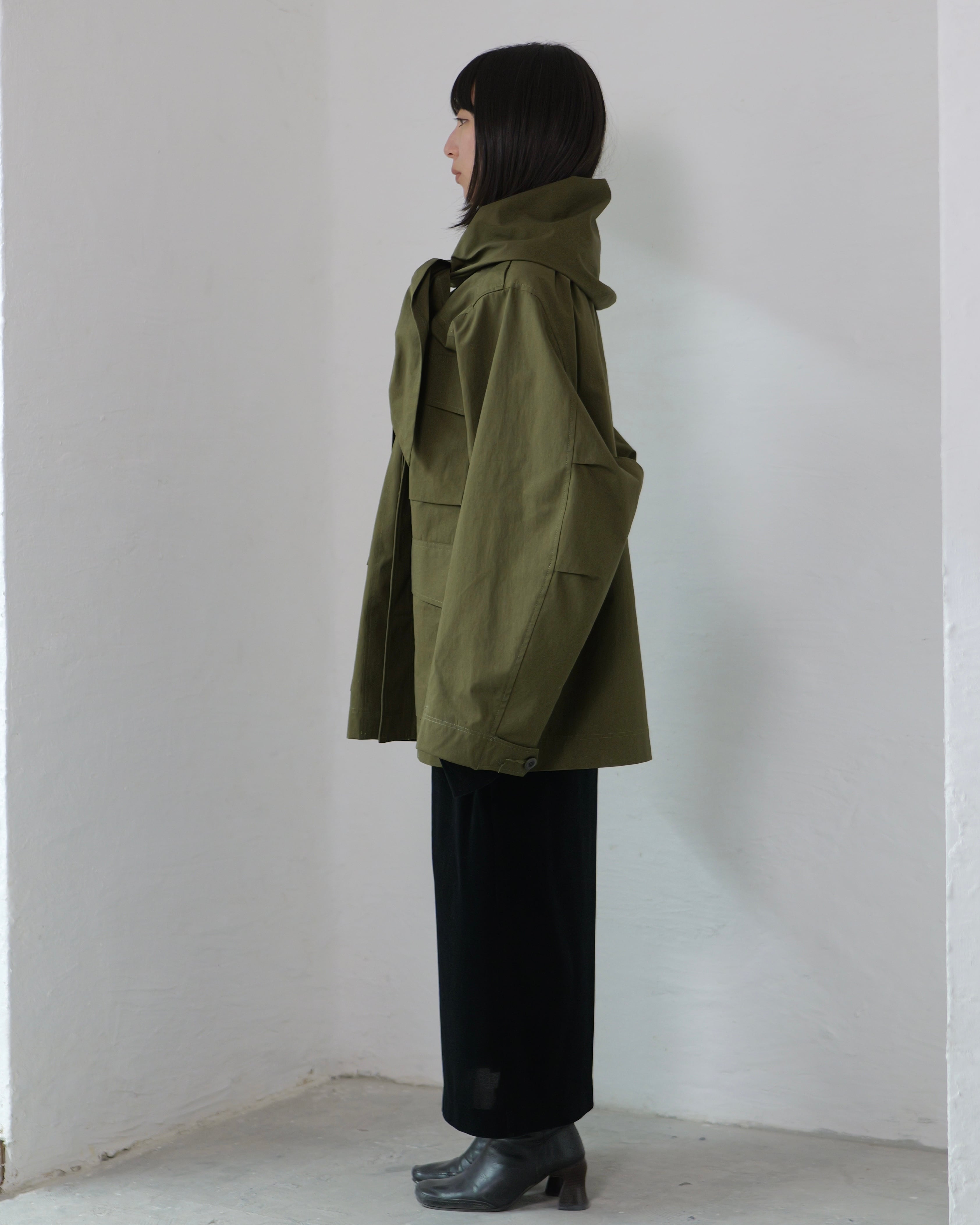 i'm here - Haoli Military Jacket ：Khaki｜フードストールドッキング